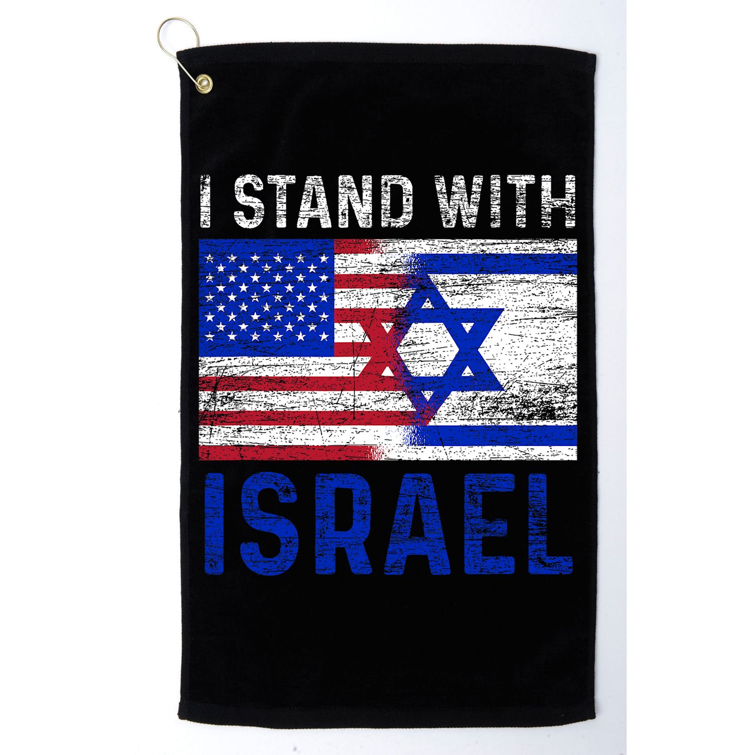Us Flag I Stand With Israel Golf Towel