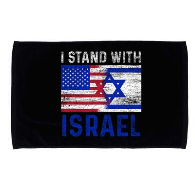 Us Flag I Stand With Israel Microfiber Hand Towel