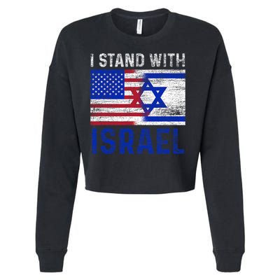 Us Flag I Stand With Israel Cropped Pullover Crew