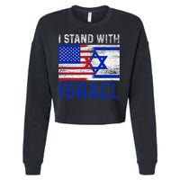 Us Flag I Stand With Israel Cropped Pullover Crew