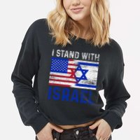 Us Flag I Stand With Israel Cropped Pullover Crew
