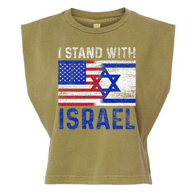 Us Flag I Stand With Israel Garment-Dyed Women's Muscle Tee