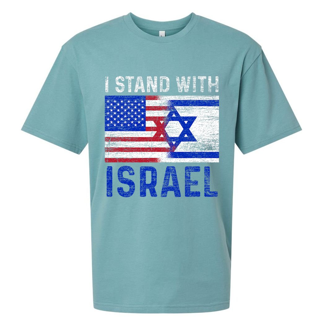 Us Flag I Stand With Israel Sueded Cloud Jersey T-Shirt