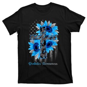 USA Flag In November We Wear Blue Diabetes Awareness Month T-Shirt