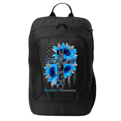 USA Flag In November We Wear Blue Diabetes Awareness Month City Backpack