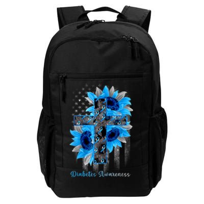 USA Flag In November We Wear Blue Diabetes Awareness Month Daily Commute Backpack