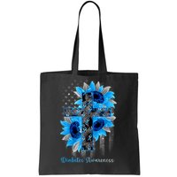 USA Flag In November We Wear Blue Diabetes Awareness Month Tote Bag