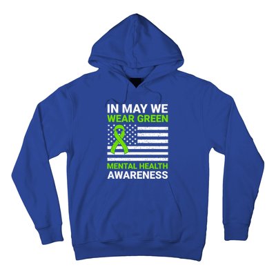 Usa Flag In May We Wear Green Tal Health Awareness Gift Hoodie