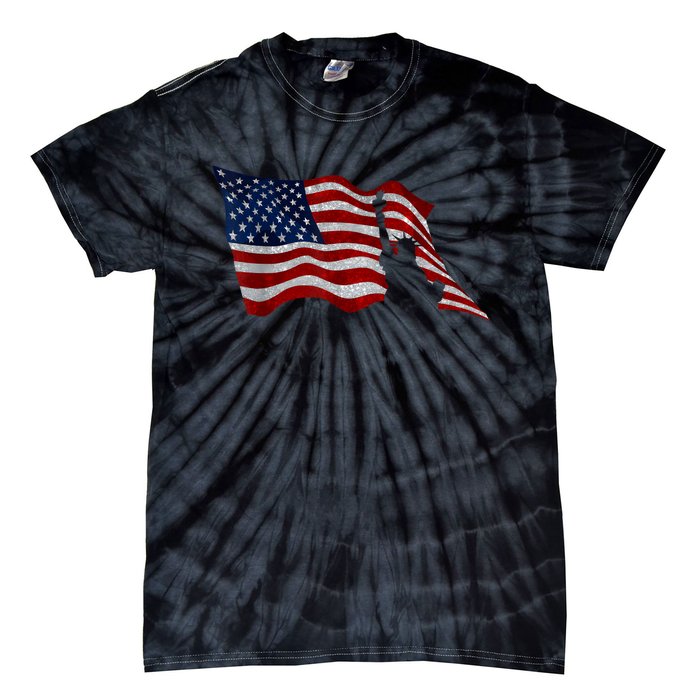 USA Flag Independence Day Statue Of Liberty 4th Of July Tie-Dye T-Shirt