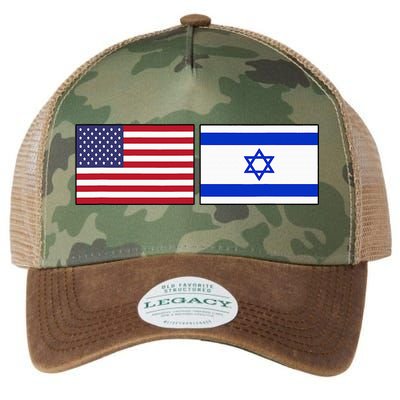 Usa Flag Israel Flag Jewish American Design Legacy Tie Dye Trucker Hat