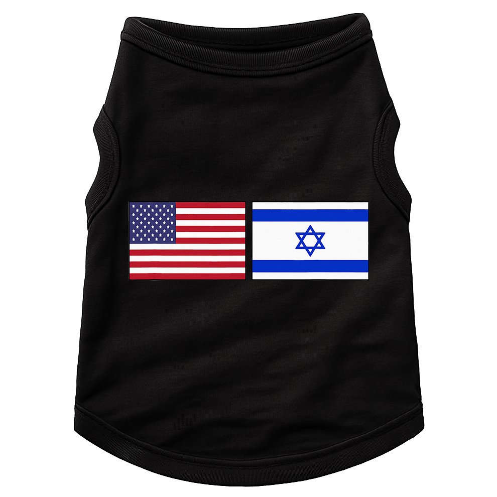 Usa Flag Israel Flag Jewish American Design Doggie Tank