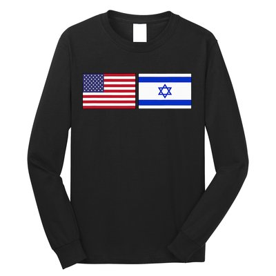 Usa Flag Israel Flag Jewish American Design Long Sleeve Shirt