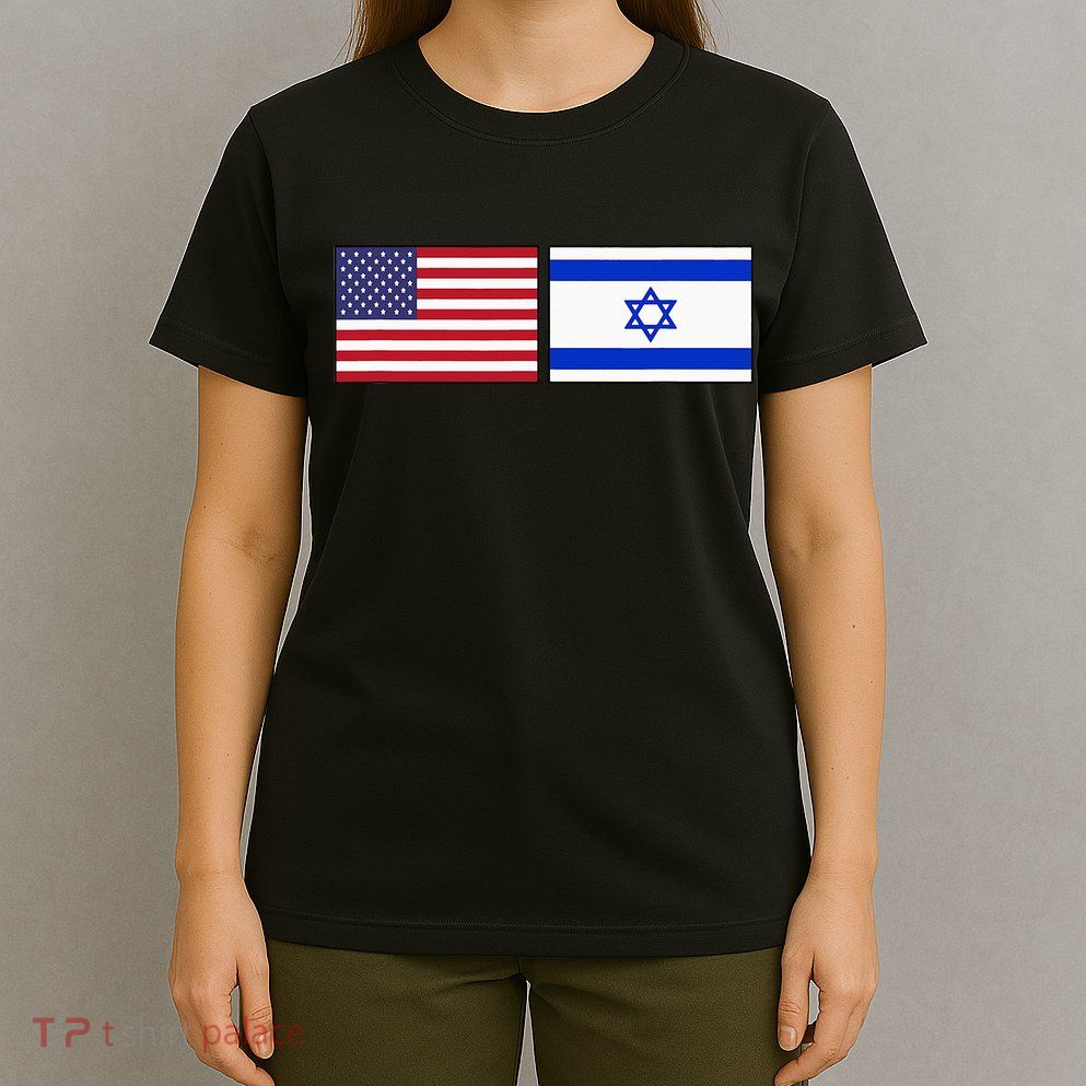 Usa Flag Israel Flag Jewish American Design T-Shirt