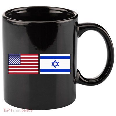 Usa Flag Israel Flag Jewish American Design 11oz C Handle Ceramic Mug