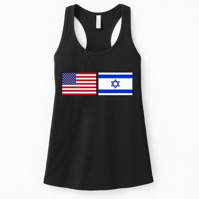 Usa Flag Israel Flag Jewish American Design Womens Tank Top
