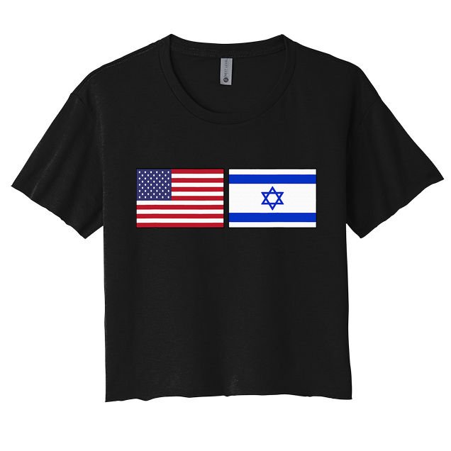Usa Flag Israel Flag Jewish American Design Crop Top