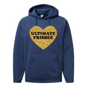 Ultimate Frisbee I Love Ultimate Frisbee Great Gift Performance Fleece Hoodie