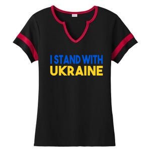 Ukraine Flag "I Stand With Ukraine" Great Gift Ladies Halftime Notch Neck Tee