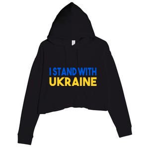 Ukraine Flag "I Stand With Ukraine" Great Gift Crop Fleece Hoodie