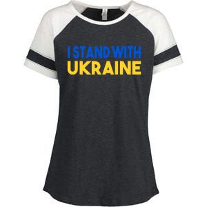 Ukraine Flag "I Stand With Ukraine" Great Gift Enza Ladies Jersey Colorblock Tee