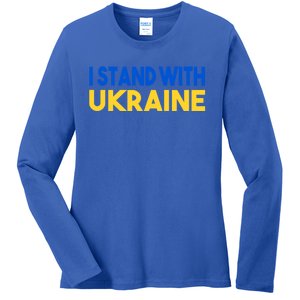 Ukraine Flag "I Stand With Ukraine" Great Gift Ladies Long Sleeve Shirt