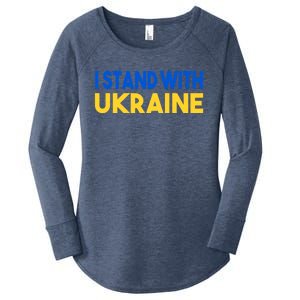 Ukraine Flag "I Stand With Ukraine" Great Gift Women's Perfect Tri Tunic Long Sleeve Shirt