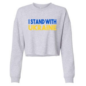 Ukraine Flag "I Stand With Ukraine" Great Gift Cropped Pullover Crew