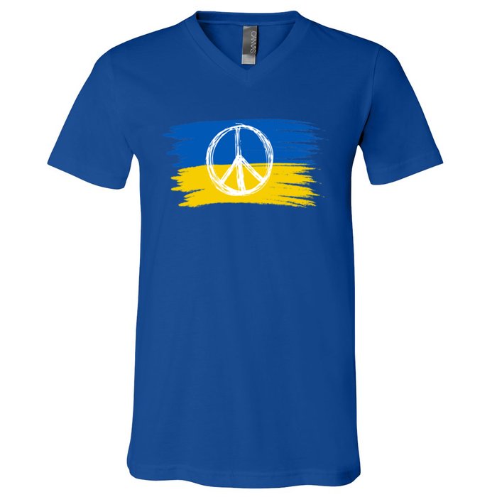 Ukrainian Flag I Stand With Ukraine Support Ukraine Gift V-Neck T-Shirt