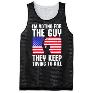 Us Flag Im Voting For The Guy They Keep Trying To Kill Gift Mesh Reversible Basketball Jersey Tank