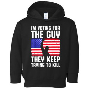 Us Flag Im Voting For The Guy They Keep Trying To Kill Gift Toddler Hoodie