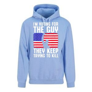 Us Flag Im Voting For The Guy They Keep Trying To Kill Gift Unisex Surf Hoodie