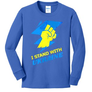 Ukrainian Flag I Stand With Ukraine Gift Freedom Ukrainian Gift Kids Long Sleeve Shirt