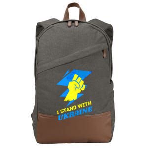 Ukrainian Flag I Stand With Ukraine Gift Freedom Ukrainian Gift Cotton Canvas Backpack