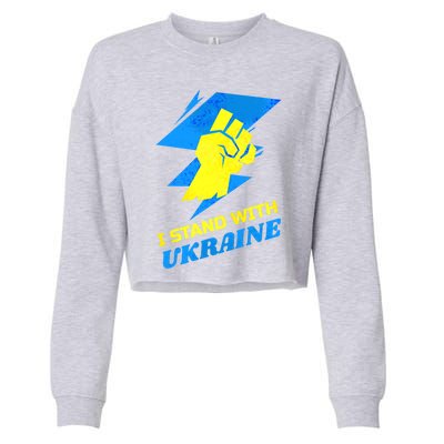 Ukrainian Flag I Stand With Ukraine Gift Freedom Ukrainian Gift Cropped Pullover Crew