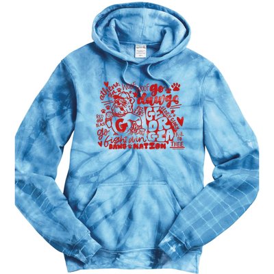 U.G.A Football Icons Comfort Colors Tie Dye Hoodie