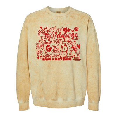 U.G.A Football Icons Comfort Colors Colorblast Crewneck Sweatshirt