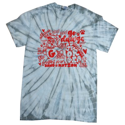 U.G.A Football Icons Comfort Colors Tie-Dye T-Shirt