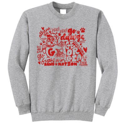 U.G.A Football Icons Comfort Colors Tall Sweatshirt