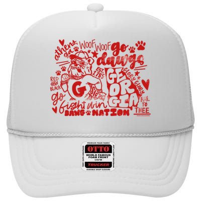 U.G.A Football Icons Comfort Colors High Crown Mesh Back Trucker Hat