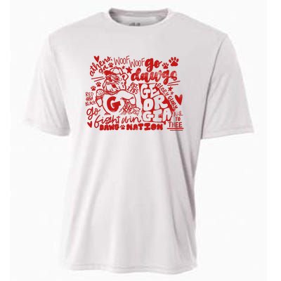 U.G.A Football Icons Comfort Colors Cooling Performance Crew T-Shirt