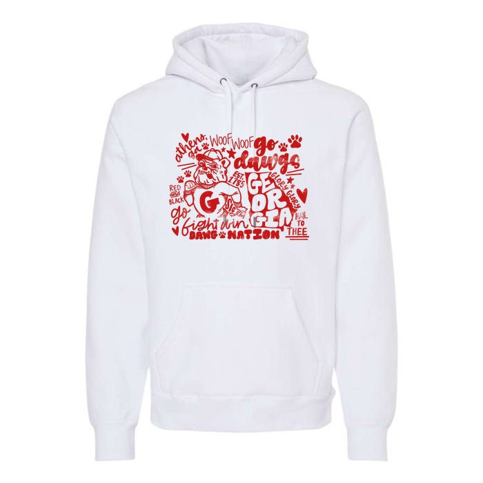 U.G.A Football Icons Comfort Colors Premium Hoodie