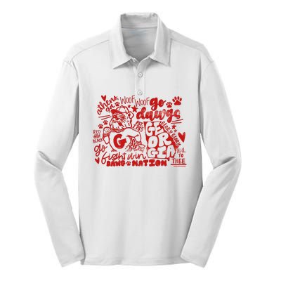 U.G.A Football Icons Comfort Colors Silk Touch Performance Long Sleeve Polo