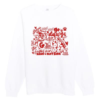 U.G.A Football Icons Comfort Colors Premium Crewneck Sweatshirt