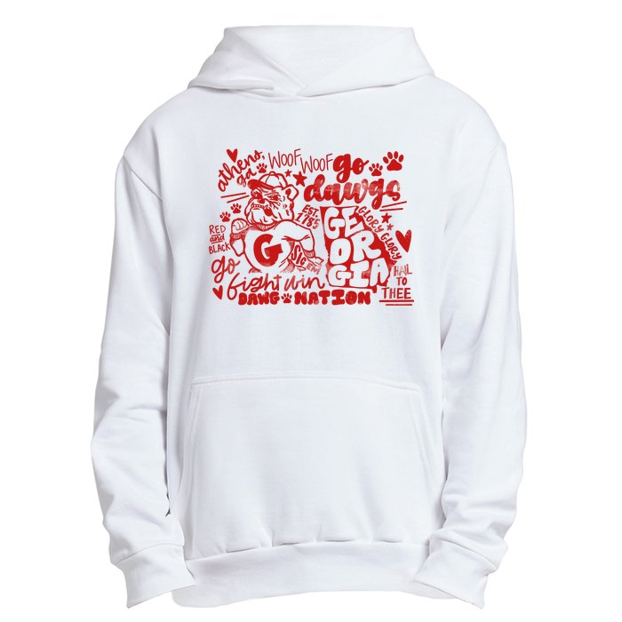 U.G.A Football Icons Comfort Colors Urban Pullover Hoodie