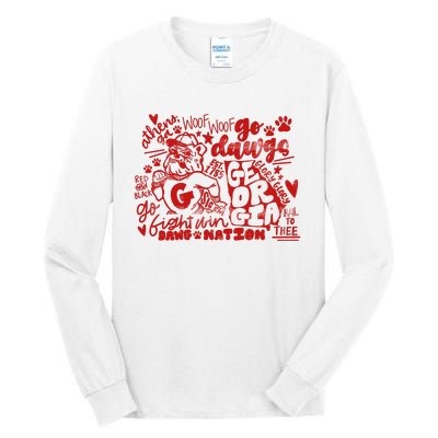 U.G.A Football Icons Comfort Colors Tall Long Sleeve T-Shirt