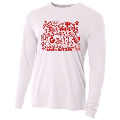 U.G.A Football Icons Comfort Colors Cooling Performance Long Sleeve Crew