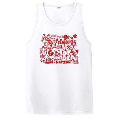 U.G.A Football Icons Comfort Colors PosiCharge Competitor Tank