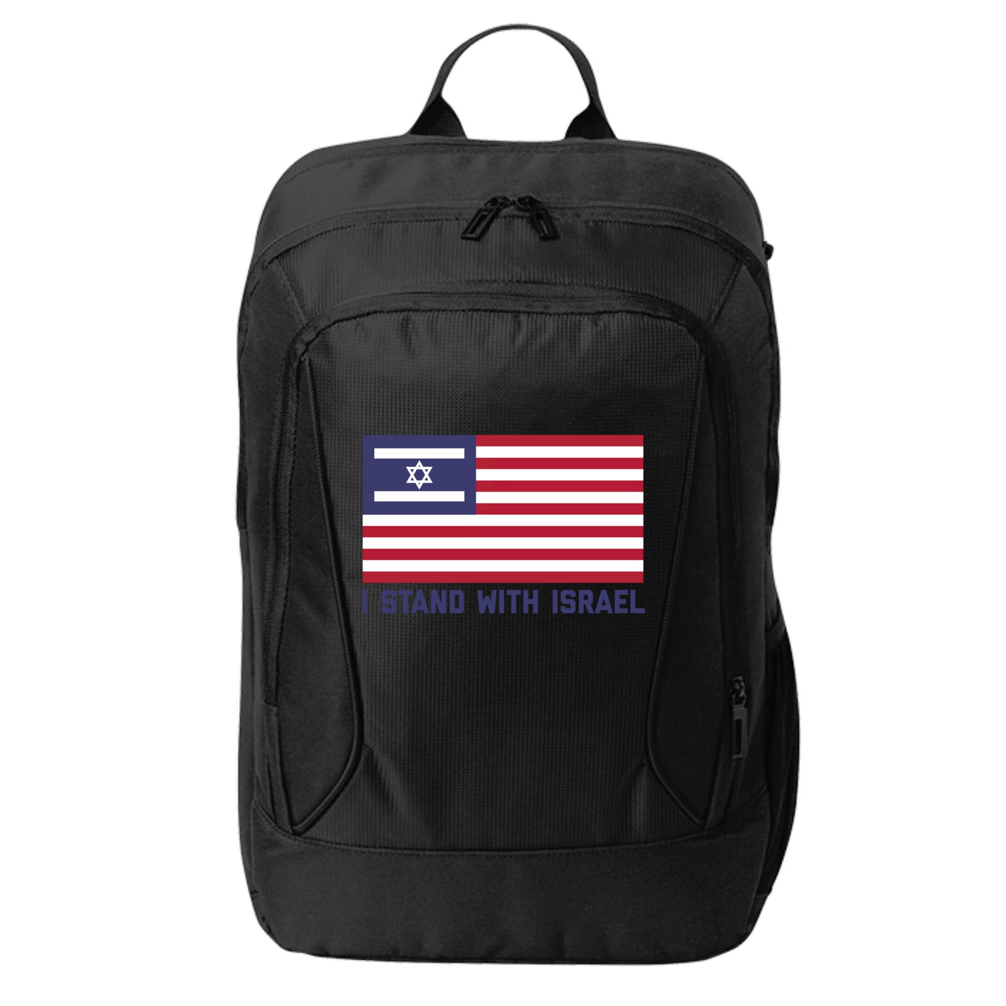 Us Flag Israeli Flag I Stand With Israel Gift City Backpack