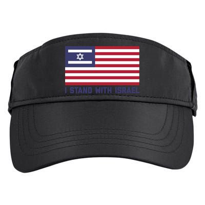 Us Flag Israeli Flag I Stand With Israel Gift Adult Drive Performance Visor