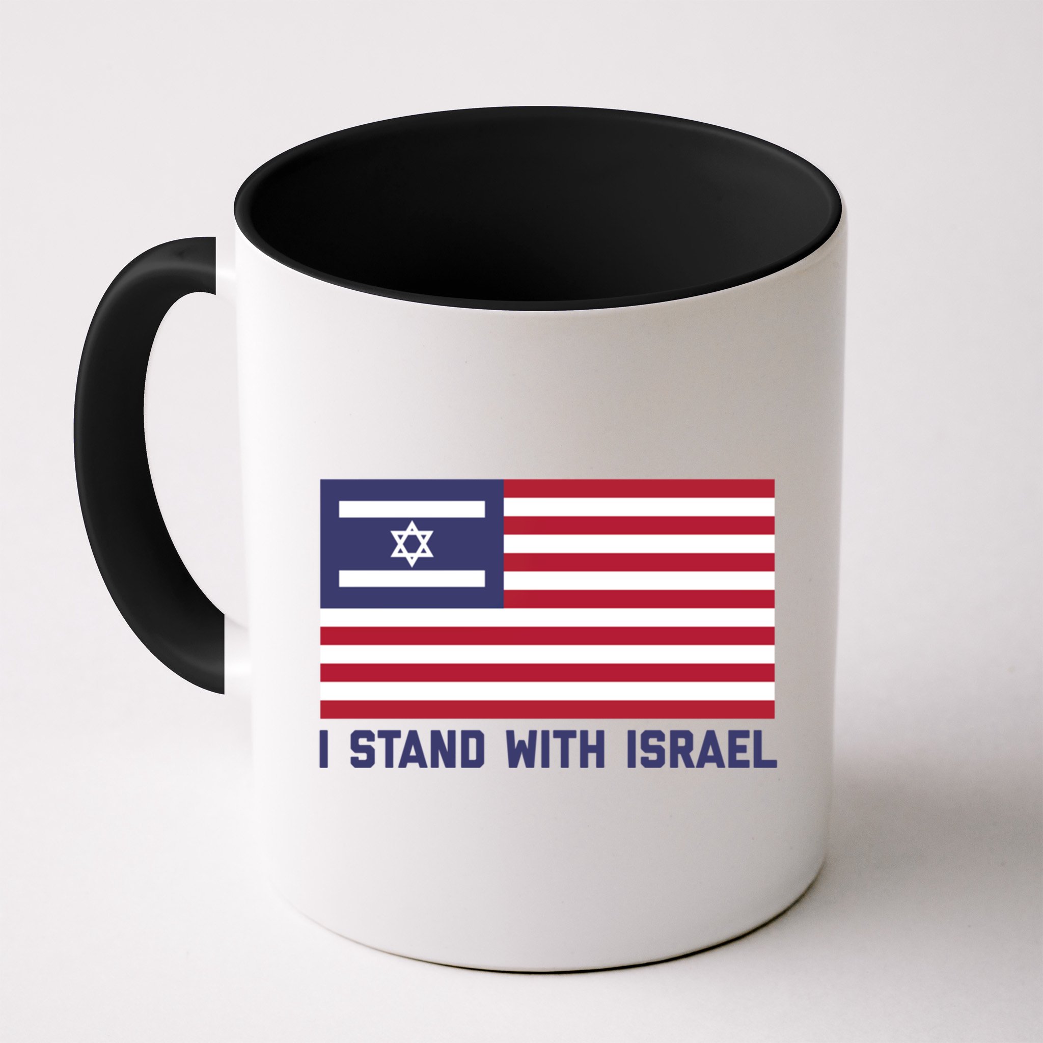 Us Flag Israeli Flag I Stand With Israel Gift Mug